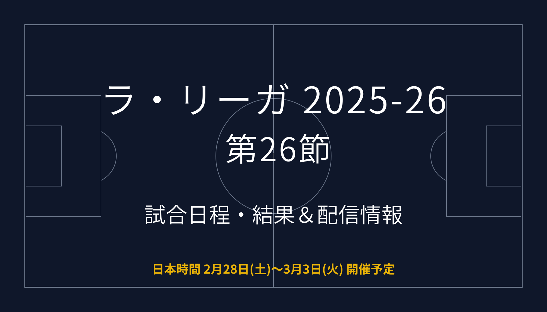 ラ・リーガ 2025-26 第26節 試合日程・結果＆配信情報
