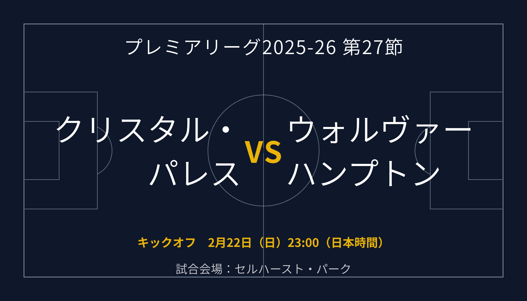 プレミアリーグ2025-26 第27節 クリスタル・パレス v ウォルヴァーハンプトン プレビュー