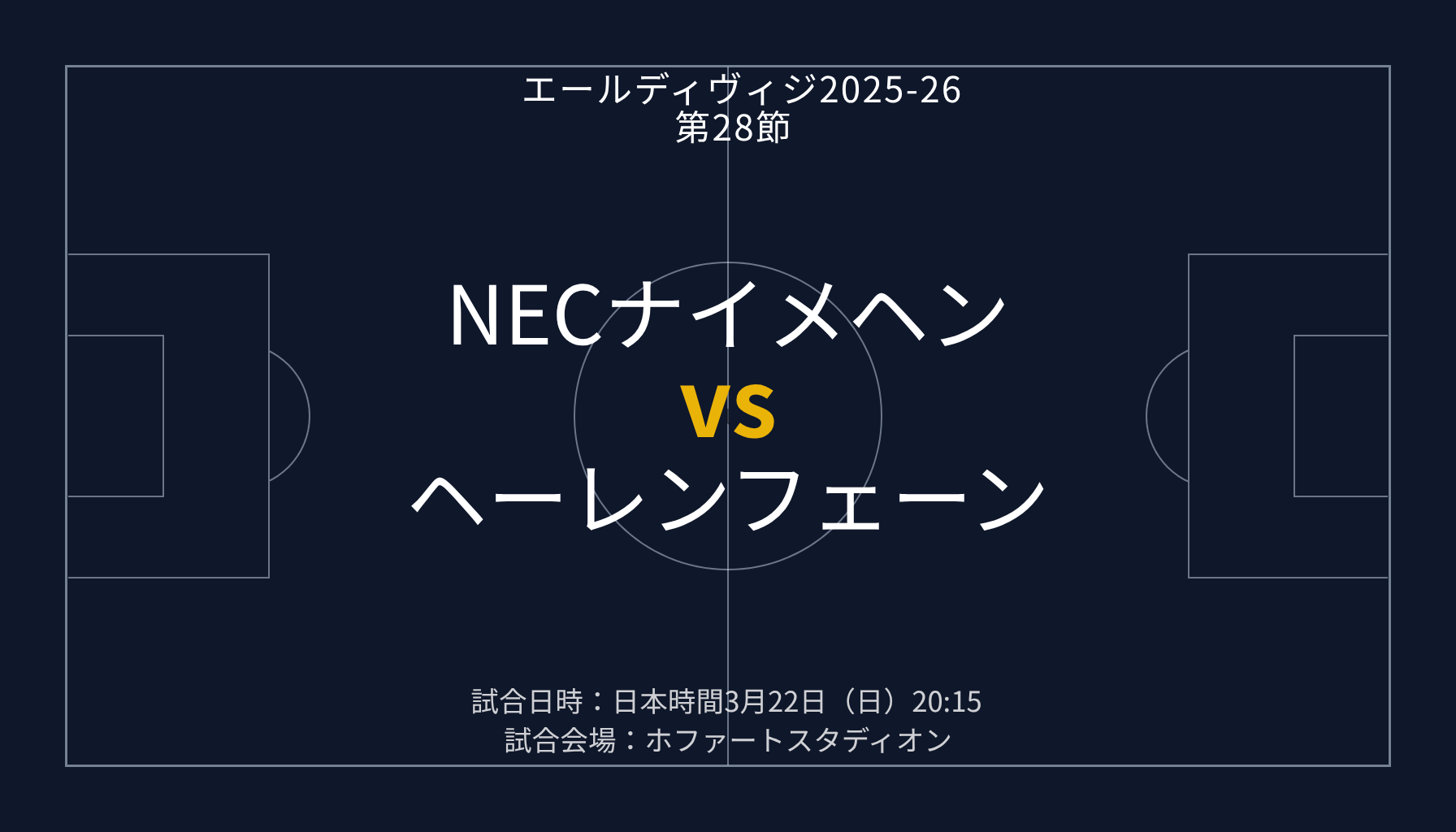 NECナイメヘン v ヘーレンフェーン【エールディヴィジ 2025-26 第28節】